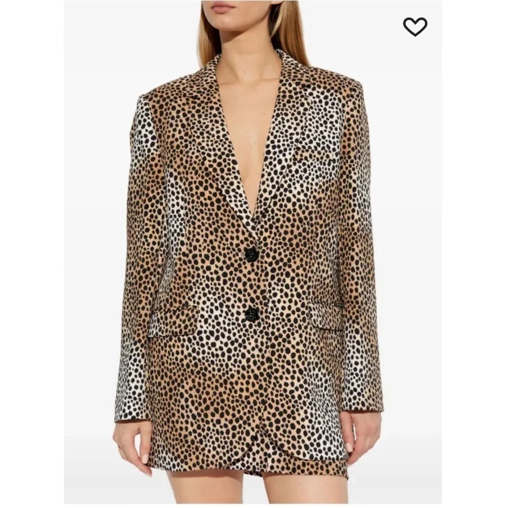 Michael Kors Cheetah Print Stretch Crepe Blazer Size 12